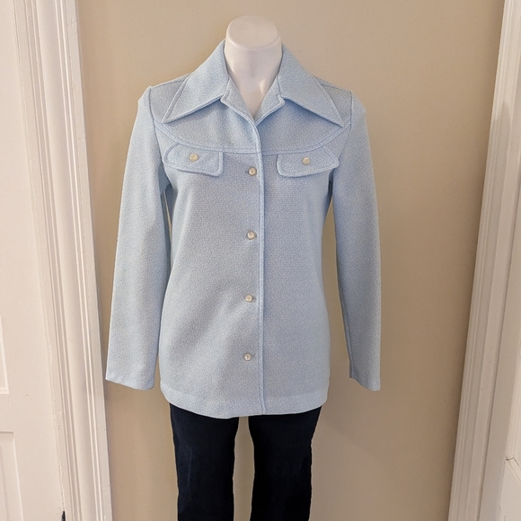 Vintage Tops - Vintage pale blue 70s button down top size M